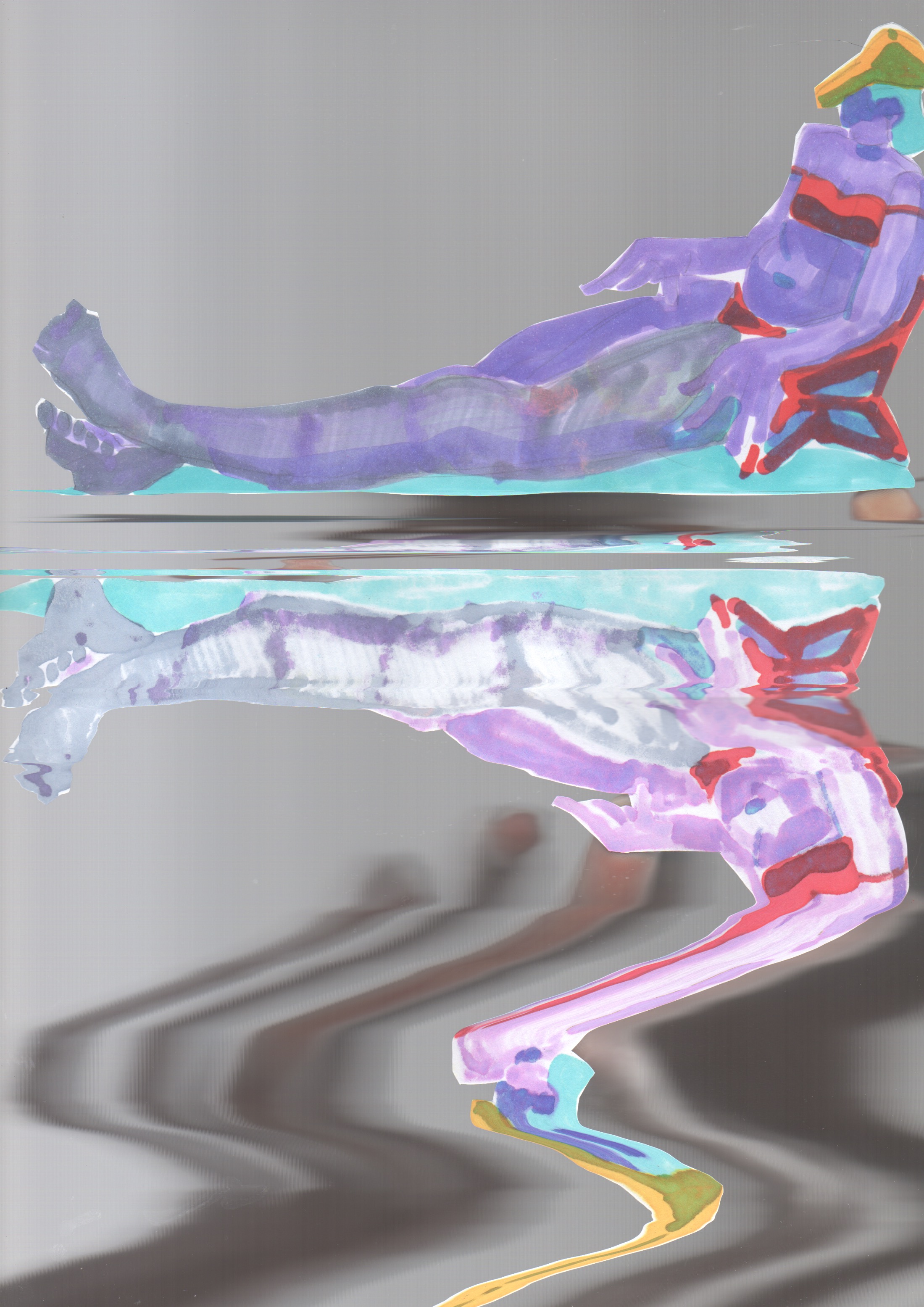 playa,dibujo, analogico, escaner, movimiento